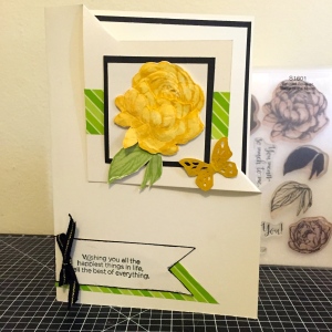 Beloved Bouquet - January 2016 Stamp of the Month : Yellow Rose corner Fold Card