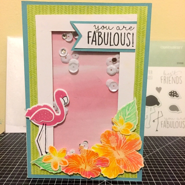 You are Fabulous Card: Tickled Pink stamps & matching Thin cut dies and Hawaiian Hibiscus. www.maz.ctmh.com.au